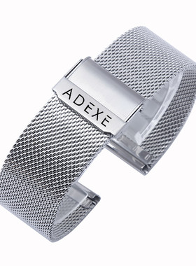 adexe手表带网带男女双保险扣