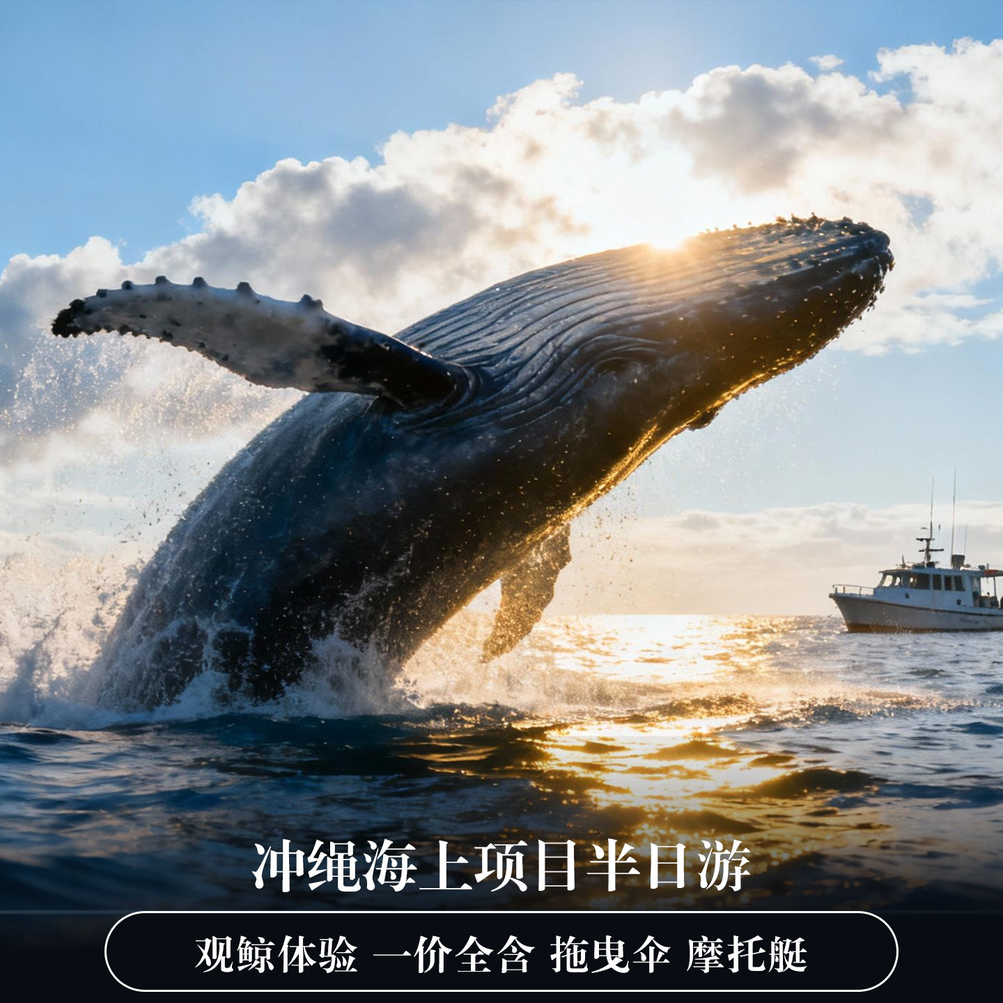 日本冲绳海上项目观鲸拖曳伞飞板水上摩托艇等水上项目无限畅玩
