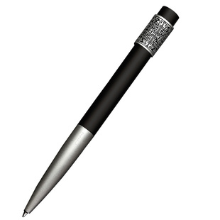 笔下金属轮回转筒签字笔解压转运刻字定制LOGO公司礼品黑色签名笔