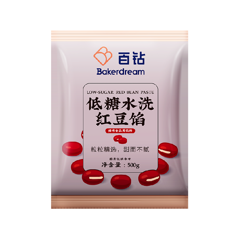 安琪百钻低甜水洗红豆沙馅料500g家用红豆沙蛋黄酥月饼汤圆馅泥