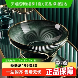 包邮 格娜斯轻奢风玻璃水果盘客厅茶几高端高档大气摆件干果托盘