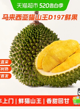顺丰上门王上榴马来西亚进口新鲜猫山王榴莲D197鲜果当季新整果
