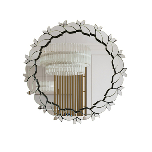 欧式艺术装饰镜玄关壁炉挂镜沙发餐厅背景墙壁饰镜子卫生间壁挂镜