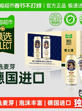 臻选爱士堡德国进口啤酒500ml*10罐混合装手提礼盒春节送礼