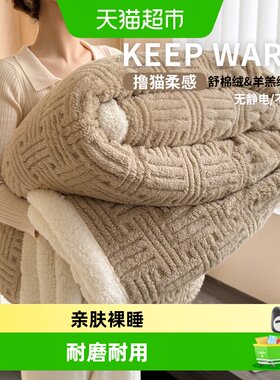 俞兆林冬季加厚羊羔绒沙发毯