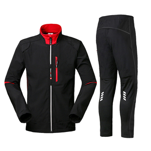 ACACIA春季新款骑行服套装抓绒自行车防风长袖保暖骑行休闲长裤