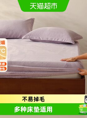 水星家纺暖绒抗静电保暖床笠