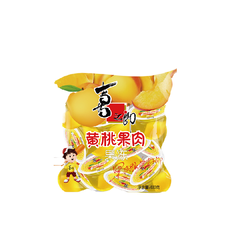 喜之郎黄桃果肉果冻儿童休闲零食小吃经典怀旧国货糖果杯装