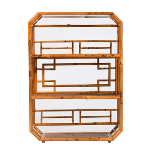 湘妃竹茶棚禅意竹博古架茶具展示架置物架茶道器具大漆茶柜收纳柜