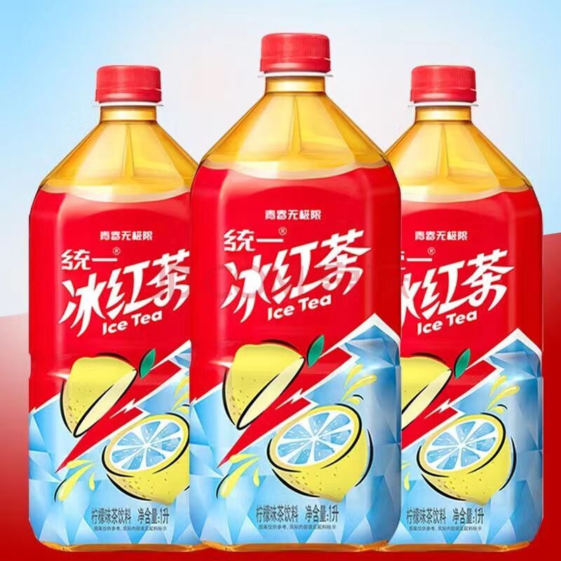 统一冰红茶青梅绿茶1Lx8瓶柠檬味清凉茶饮料大瓶夏季饮品