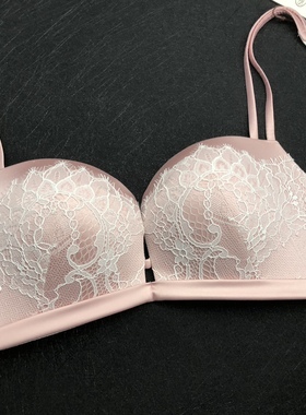YI75C 80A 80B 80C 85B 粉半杯舒适有型小胸显大粉刺绣聚拢无钢圈