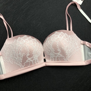 85B YI75C 80C 80B 粉半杯舒适有型小胸显大粉刺绣聚拢无钢圈 80A