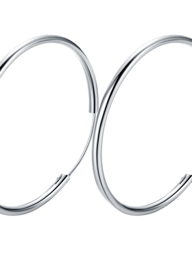 纯银夸张加粗夜店耳饰品大圆圈