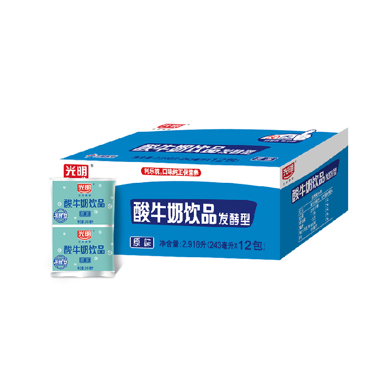 光明原味饮品发酵型利乐枕酸牛奶