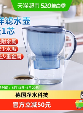 德国BRITA碧然德Marella海洋系列3.5L蓝色净水壶净水机滤水器家用