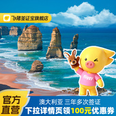 旅游 三年多次·移民局网站· 飞猪官方直营 澳大利亚·访客600签证 三年 一年多次澳洲签证个人旅游全国