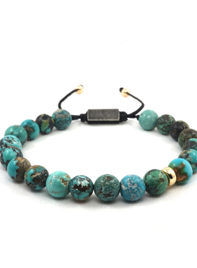 小众pohier潮牌绿松石14k手链