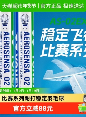 yonex尤尼克斯羽毛球官方正品耐打训练球AS02稳定yy专业比赛球