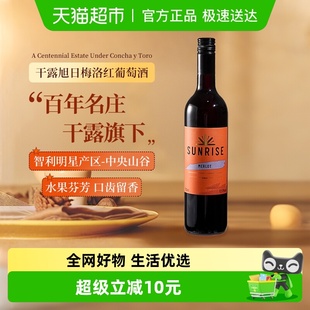 干露旭日SUNRISE梅洛红葡萄酒智利进口红酒750ml配餐小酌聚会