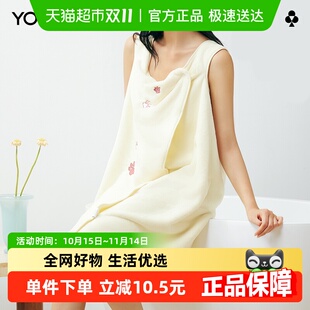 有棵树雪花绒浴袍女2025新款 浴巾夏 抗菌防螨浴裙非纯棉全棉可穿式