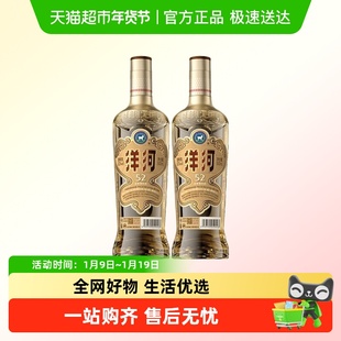 洋河 高线光瓶酒 金洋河 52度双支装 绵柔浓香型白酒