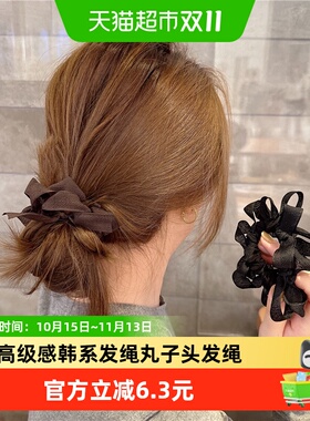 过凡东大门网纱蝴蝶结发圈不勒头