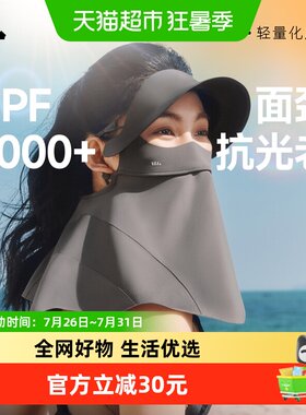 BENEUNDER帽檐护颈黑胶凉感口罩