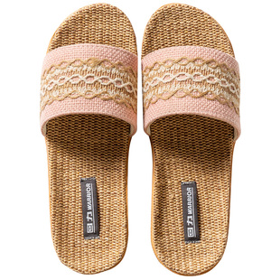 回力亚麻拖鞋女春秋家居室内防滑静音防臭布艺棉麻办公室凉拖鞋夏