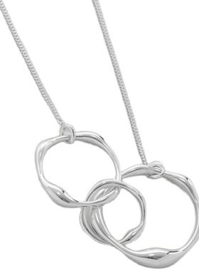 pdo银色极简圆高级感长款毛衣链