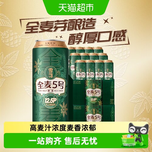 雪花全麦5号啤酒500ml*12听*2箱