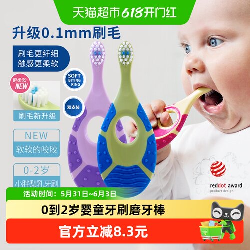 挪威2支乳牙刷JORDAN护齿
