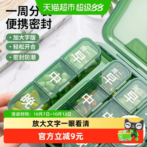 贝瑟斯便携分药盒放大镜功能