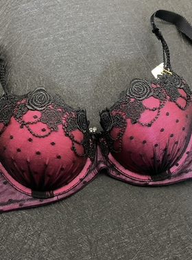 70A 75A 75B 80A 80B 粉黑复古刺绣调整型上薄下厚聚拢三排扣