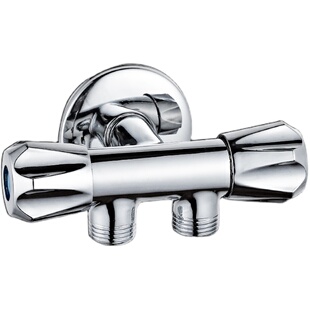 全铜双出水三通角阀一进二出加厚分水器两用洗衣机水龙头马桶阀门