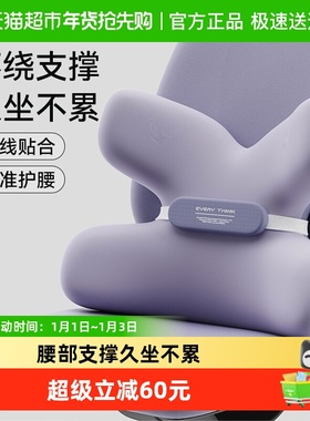 EVERYTHINK睡洞蝴蝶护腰靠枕人体工学靠垫办公室学生座椅腰托腰枕