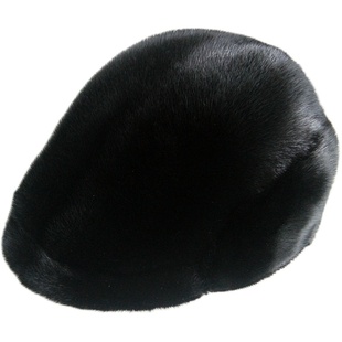 进口水貂帽子男整貂貂皮帽子男秋冬季保暖棉帽貂毛帽中老年皮草帽