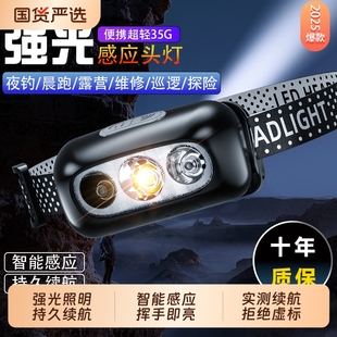 智能感应夜钓灯专用手电筒便携户外长续航 防水超亮强光头灯头戴式