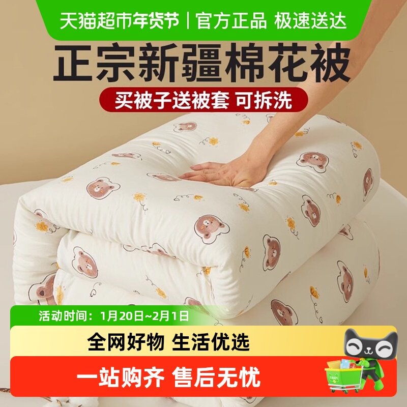 新疆棉花被子冬被加厚保暖被芯学生宿舍空调被春秋被褥被套可拆洗,床上用品,化纤被,淘宝优惠券,粉丝福利购,淘宝优惠卷