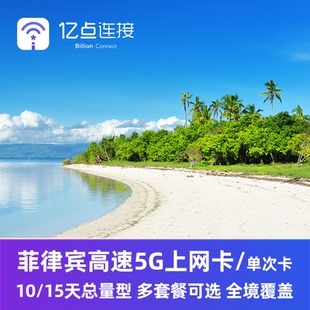 亿点 菲律宾电话卡10/15天总量型上网卡5G高速手机流量卡