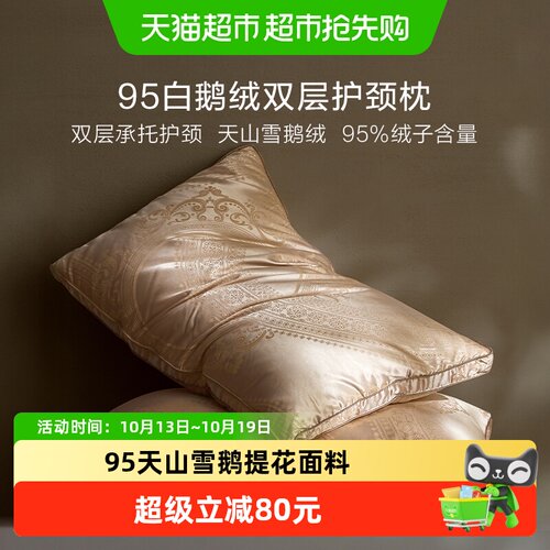 罗莱大提花白鹅绒枕46*72cm单只