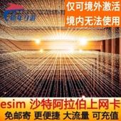 沙特阿拉伯ESIM电话卡5G 4G手机上网卡高速沙特麦加旅行esim卡