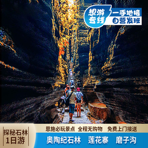 恩施旅游一日游 梭布垭石林土司城 莲花寨磨子沟  可升2-12人小团