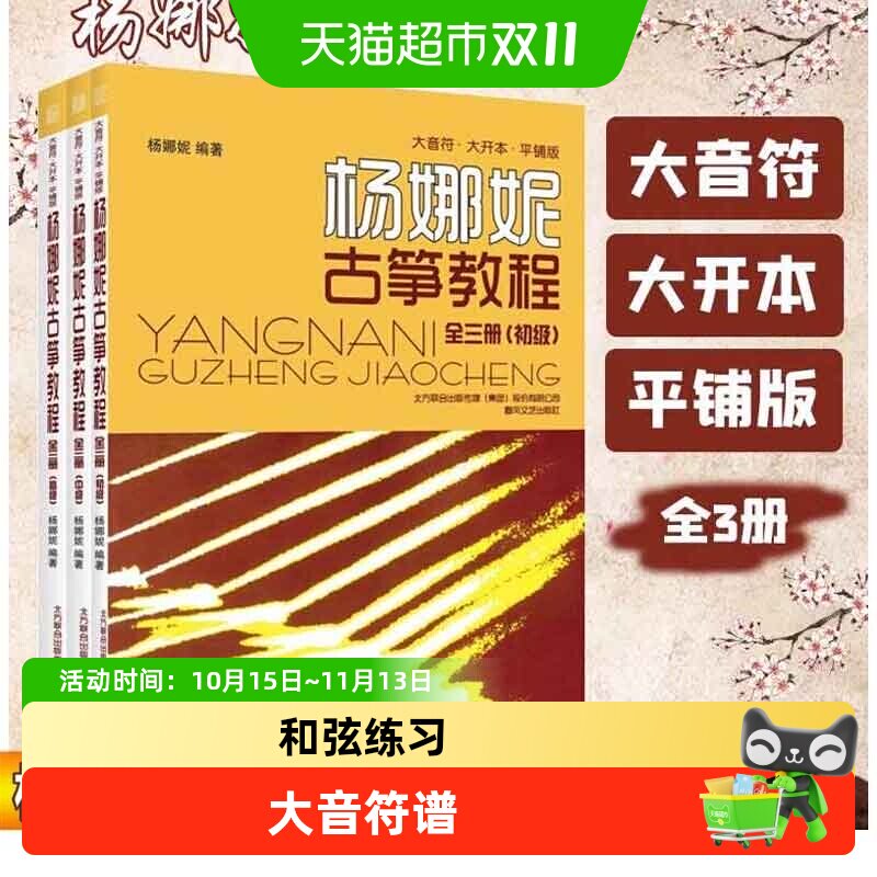 全3册】杨娜妮古筝教程 大音符 初级中级高级 古筝练习曲乐谱书