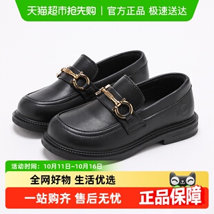 黑色公主鞋 Abckids女童皮鞋 儿童英伦风乐福鞋 单鞋 子 2025春秋新款