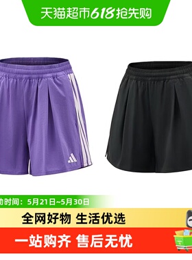 阿迪达斯女童短裤26夏季新款轻薄梭织休闲运动裤子KZ0360 KZ0344