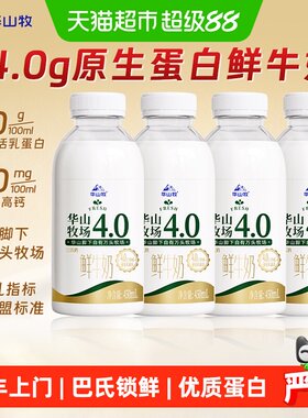 华山牧鲜奶4.0优质蛋白450ml*4瓶