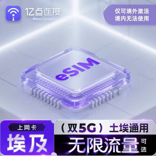 【土耳其】【埃及】通用 请确认手机是否支持eSIM再下单，不支持有锁机使用！