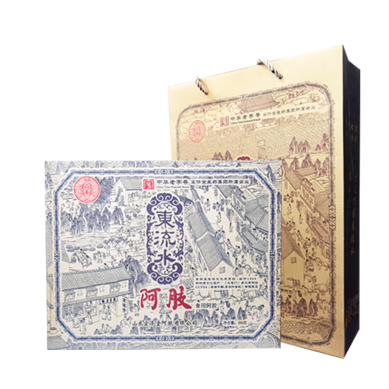 宏濟(jì)堂東流水阿膠250g山東鮮驢皮傳統(tǒng)非遺工藝九提九炙禮盒ejiao