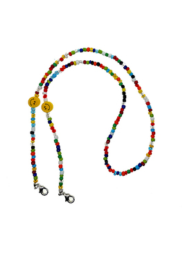 2025年新款潮泰国网红手工彩色珠子笑脸气质防丢口罩链眼镜链项链