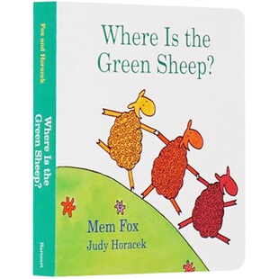 英文原版 绿绵羊在哪儿 Where Is the Green Sheep幼儿启蒙认知读物 纸板书 吴敏兰绘本123书单推荐撕不破颜色认知 又日新